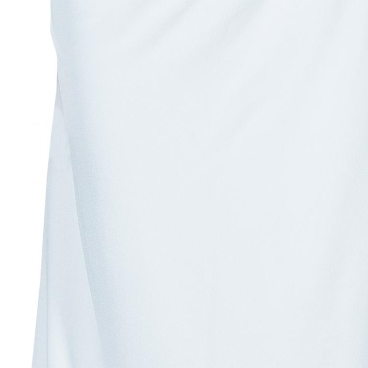 Pre Owned Givenchy White Ruche Waist Side Slit Crepe Jersey Gown M