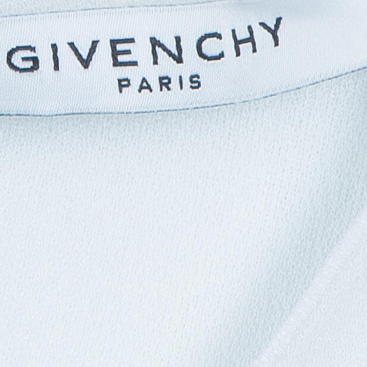Pre Owned Givenchy White Ruche Waist Side Slit Crepe Jersey Gown M