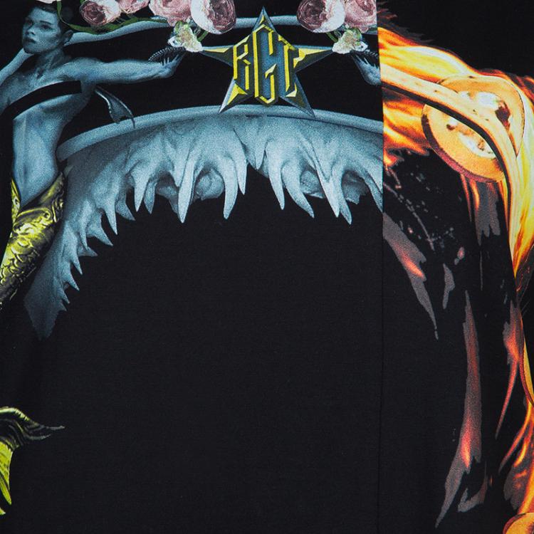 Pre Owned Givenchy Black Mermaid Print Tshirt XS