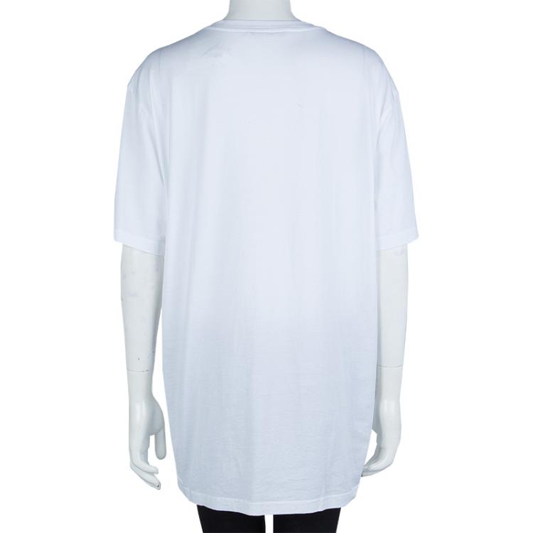 Pre Owned Givenchy White Graphic Print Crew Neck T Shirt L
