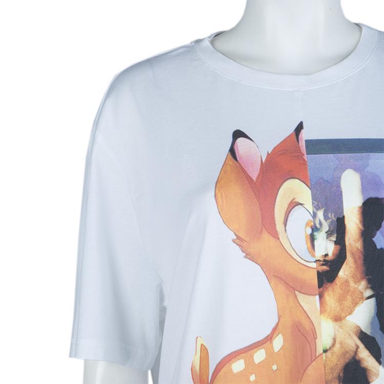 Pre Owned Givenchy White Graphic Print Crew Neck T Shirt L