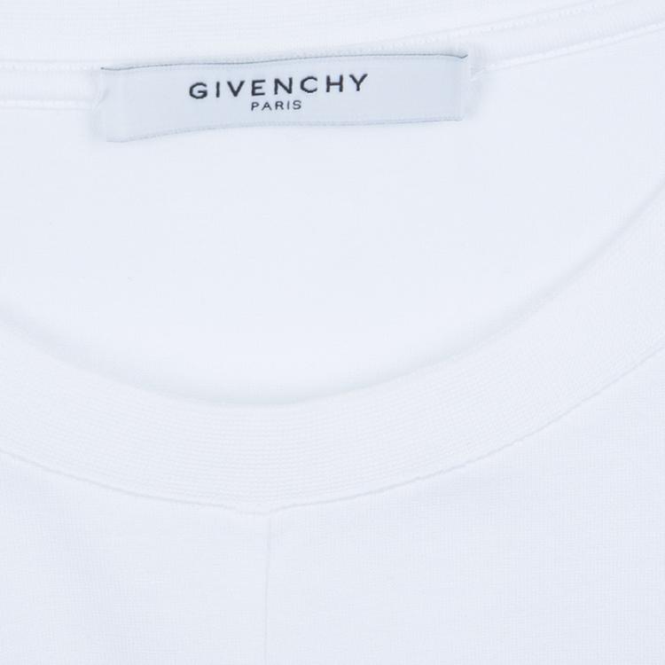 Pre Owned Givenchy White Graphic Print Crew Neck T Shirt L