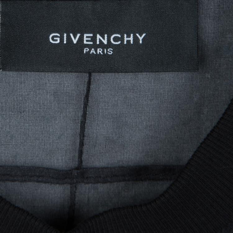 Pre Owned Givenchy Black Silk Graphic Printed Oversized Sheer Blouse XS