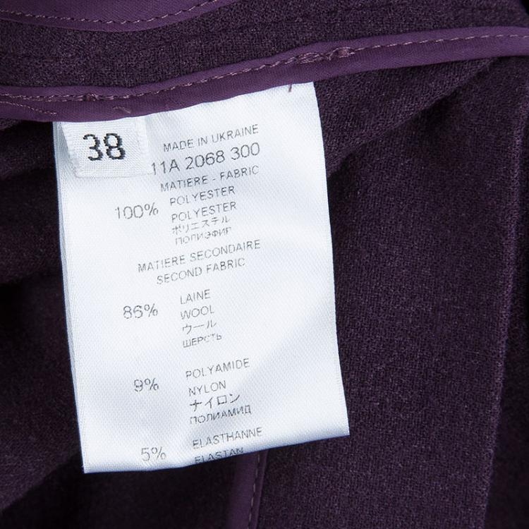Pre Owned Givenchy Purple Draped Ruffle Detail Zip Front Ruched Dress M