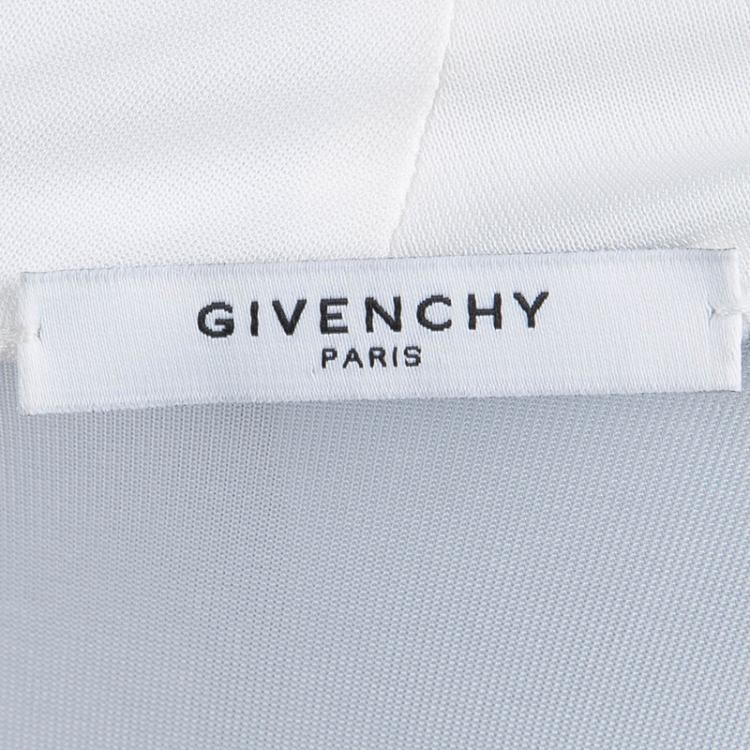 Pre Owned Givenchy White Knit Draped Cowl Neck Long Sleeve Top M