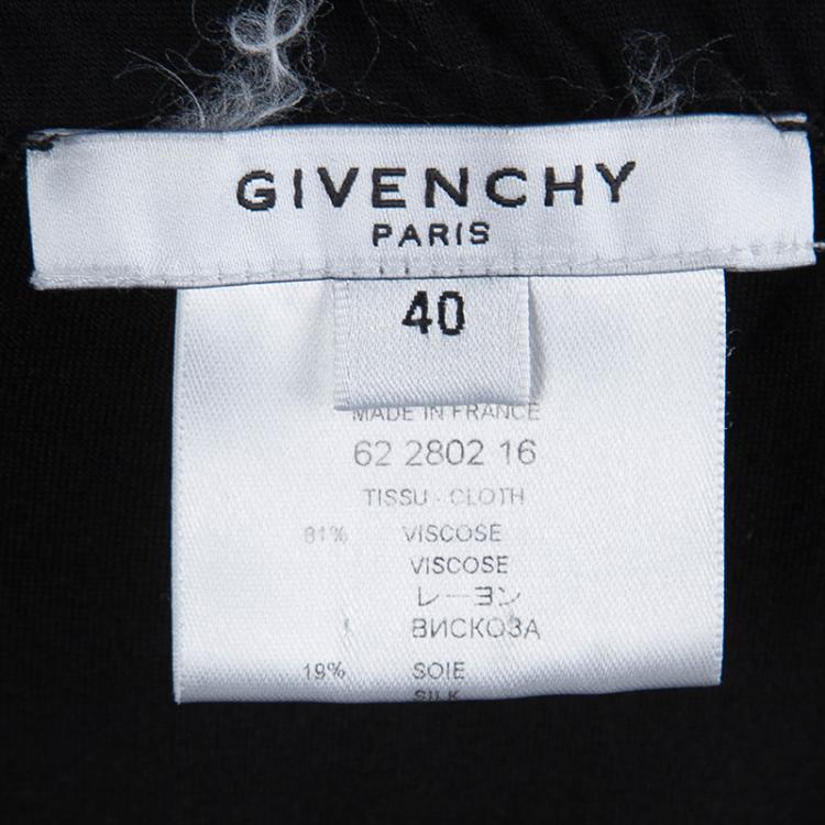 Pre Owned Givenchy Black Off Shoulder Cape Neck Dress M