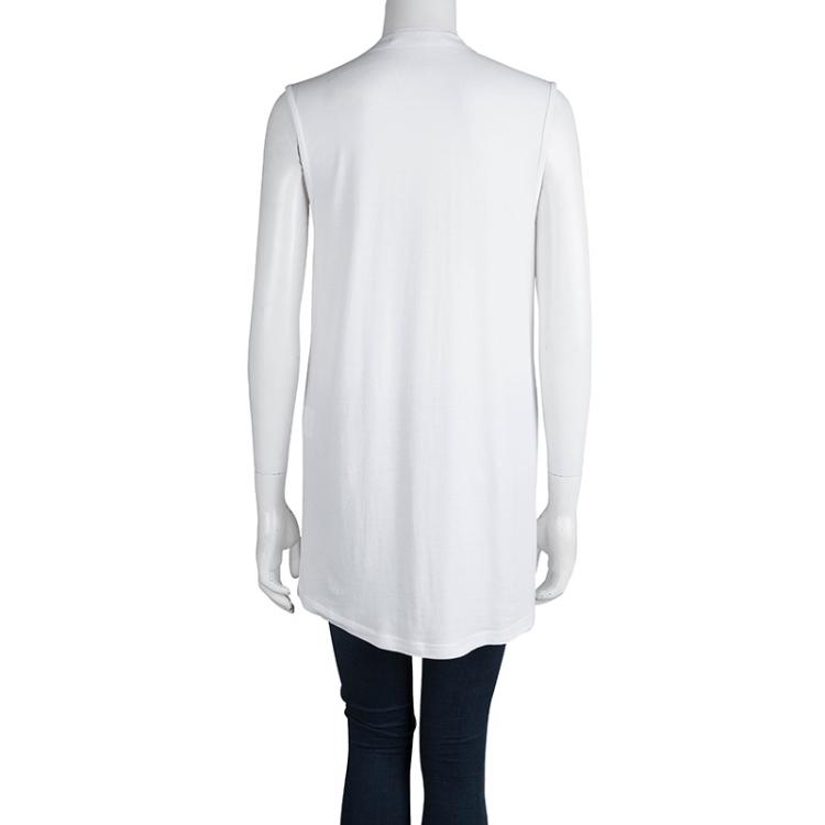 Pre Owned Givenchy White Stone Embellished Sleeveless Tunic XS