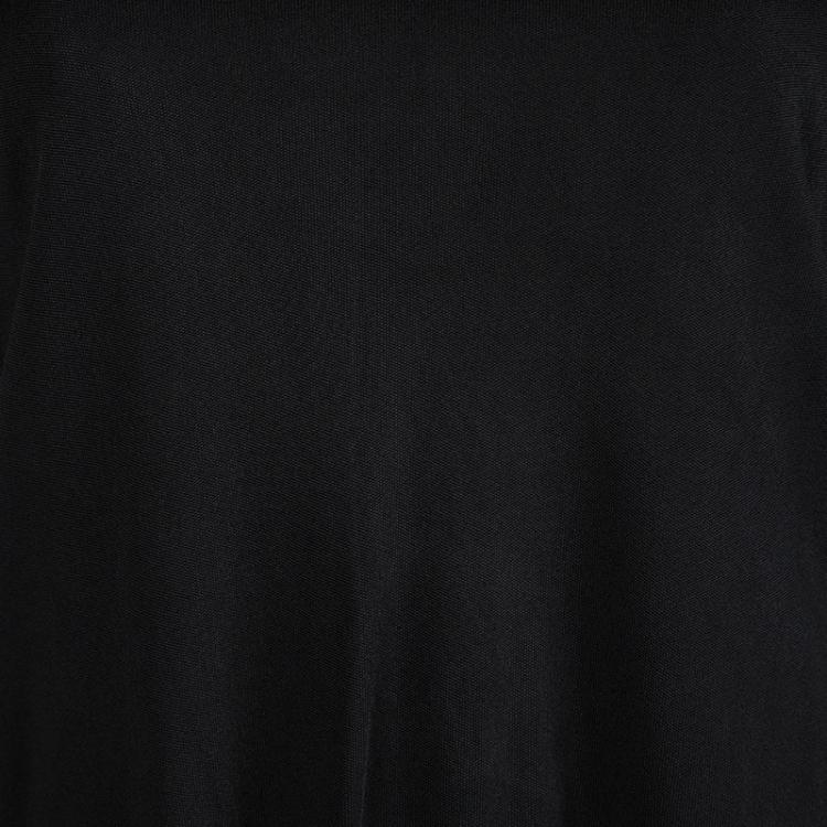 Pre Owned Givenchy Black Knit Drop Waist Short Sleeve Maxi Dress M