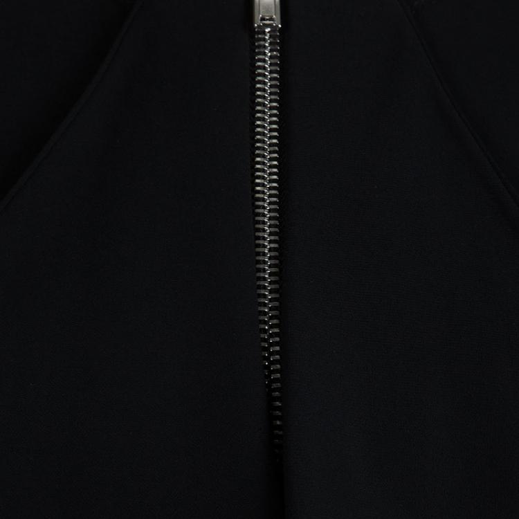 Pre Owned Givenchy Black Knit Ruffle Detail Zip Front High Low Peplum Jacket M