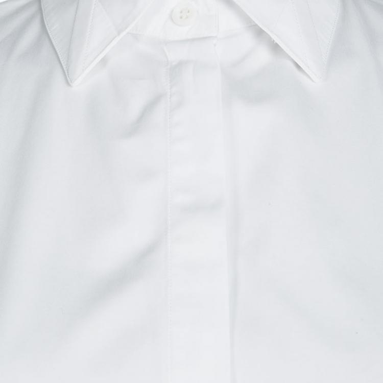 Pre Owned Givenchy White Cotton Button Front Long Sleeve Oversized Shirt S
