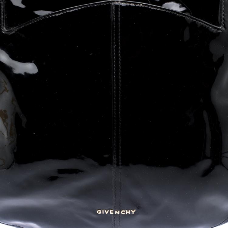Pre Owned Givenchy Black Patent Leather Hobo