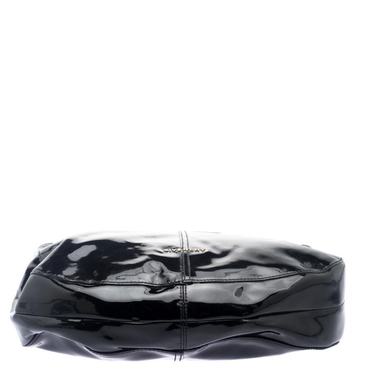 Pre Owned Givenchy Black Patent Leather Hobo
