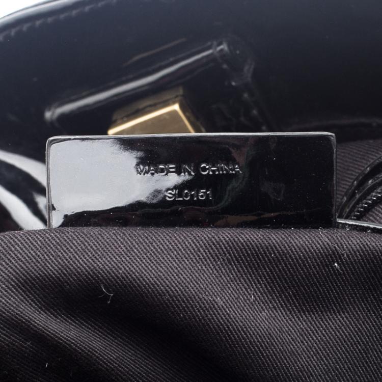 Pre Owned Givenchy Black Patent Leather Hobo