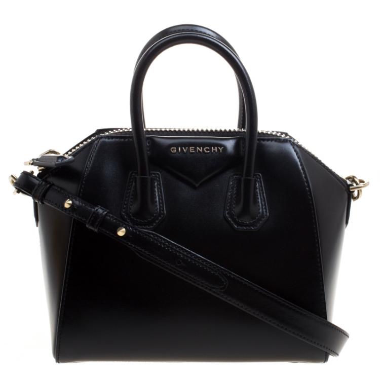 Pre Owned Givenchy Black Leather Mini Antigona Satchel