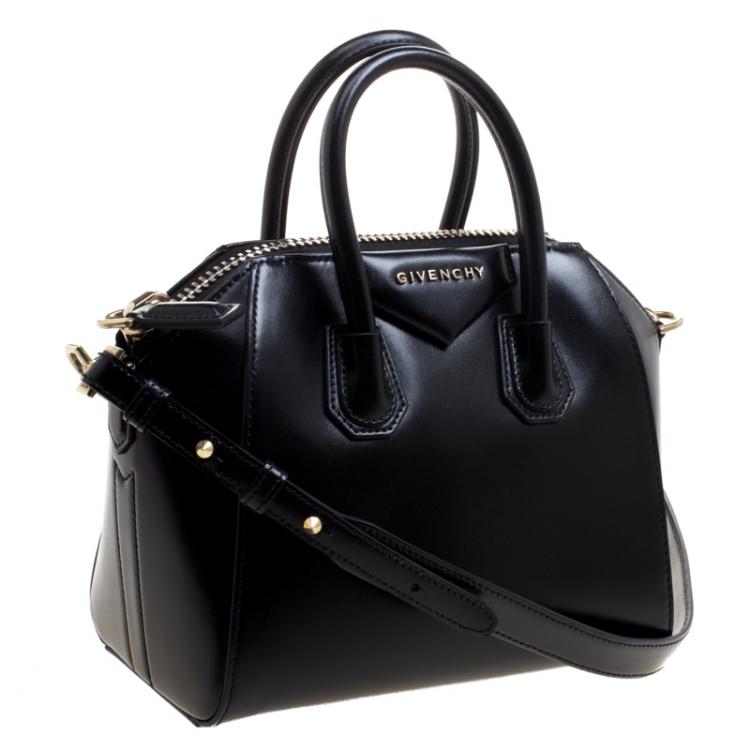 Pre Owned Givenchy Black Leather Mini Antigona Satchel