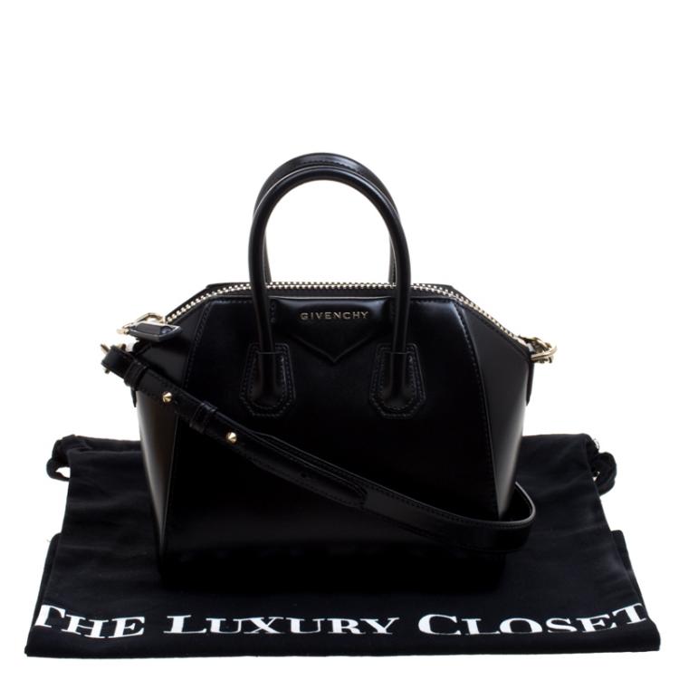Pre Owned Givenchy Black Leather Mini Antigona Satchel