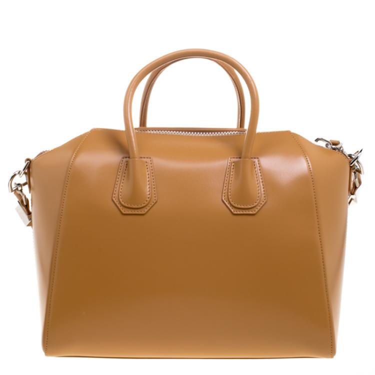 Pre Owned Givenchy Tan Leather Medium Antigona Satchel