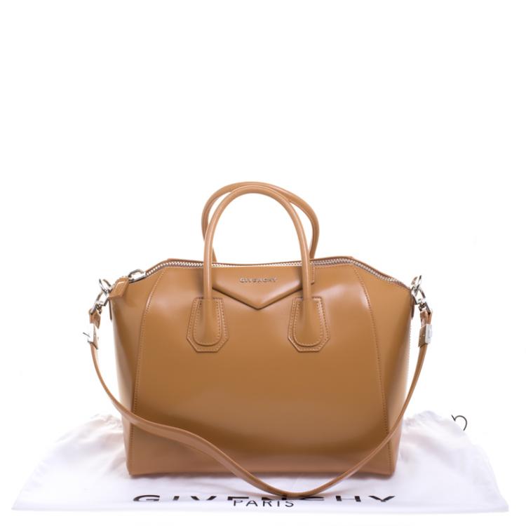 Pre Owned Givenchy Tan Leather Medium Antigona Satchel