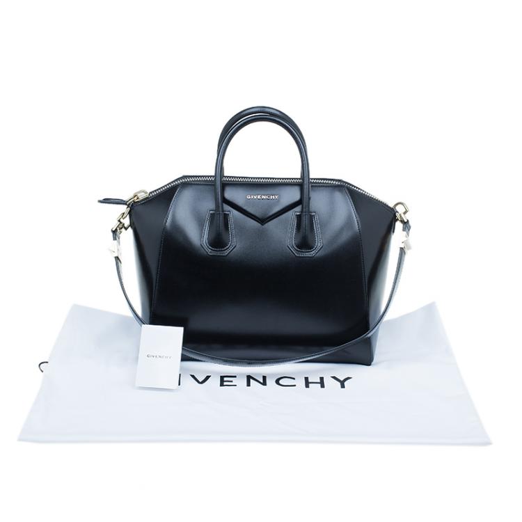 مملوكة مسبقًا Givenchy Black Shine Leather Medium Antigona Satchel Bag