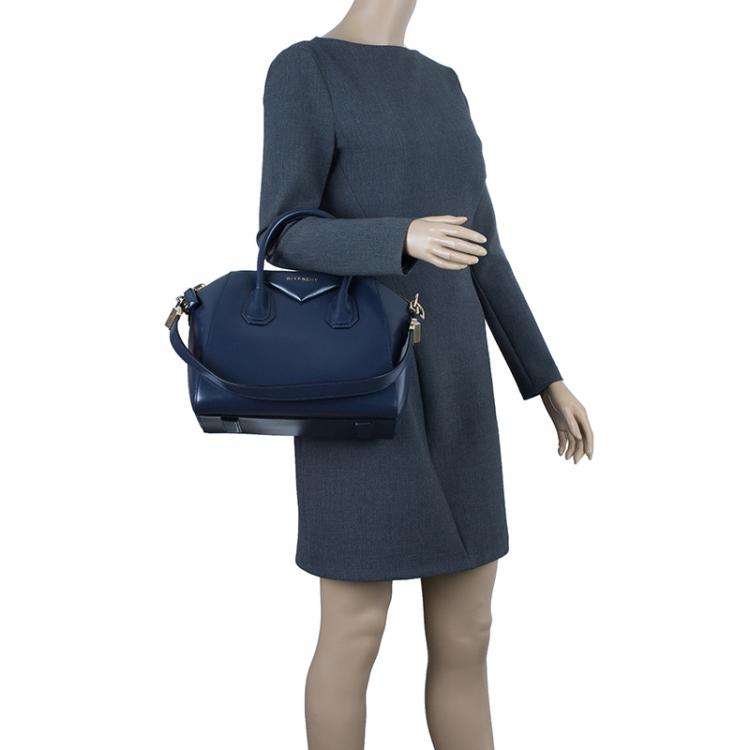 Givenchy Navy Blue Leather Small Antigona Satchel Bag Givenchy | TLC