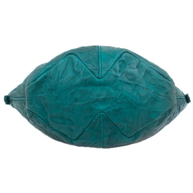 Pre Owned Givenchy Green Textured Leather Small Tinhan Hobo Bag