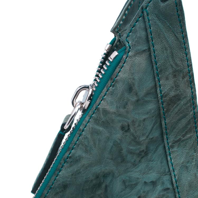 Pre Owned Givenchy Green Textured Leather Small Tinhan Hobo Bag