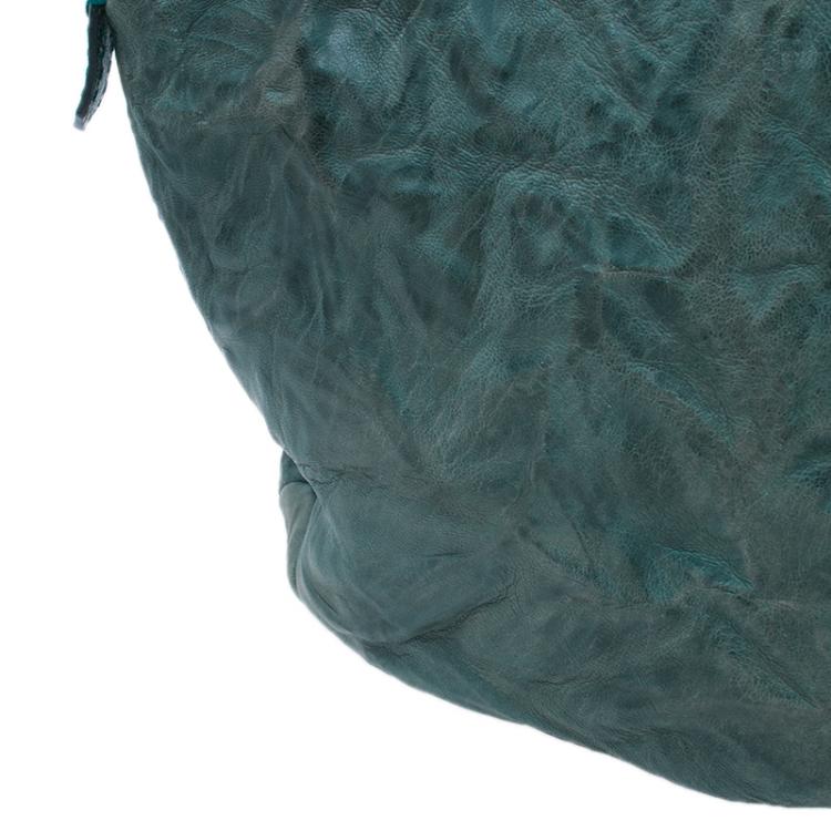 Pre Owned Givenchy Green Textured Leather Small Tinhan Hobo Bag