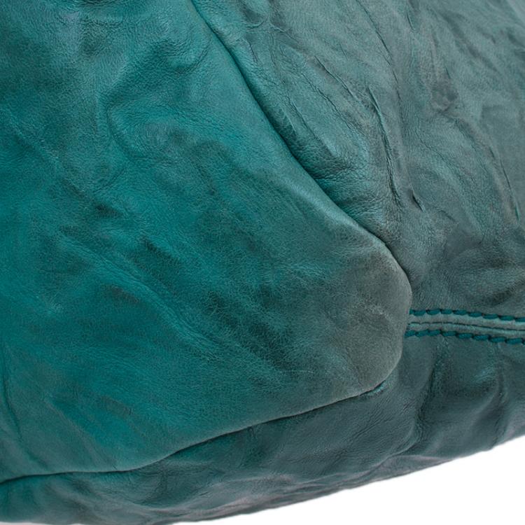 Pre Owned Givenchy Green Textured Leather Small Tinhan Hobo Bag