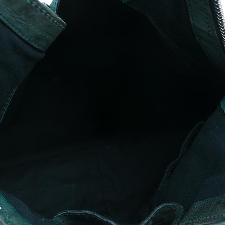 Pre Owned Givenchy Green Textured Leather Small Tinhan Hobo Bag
