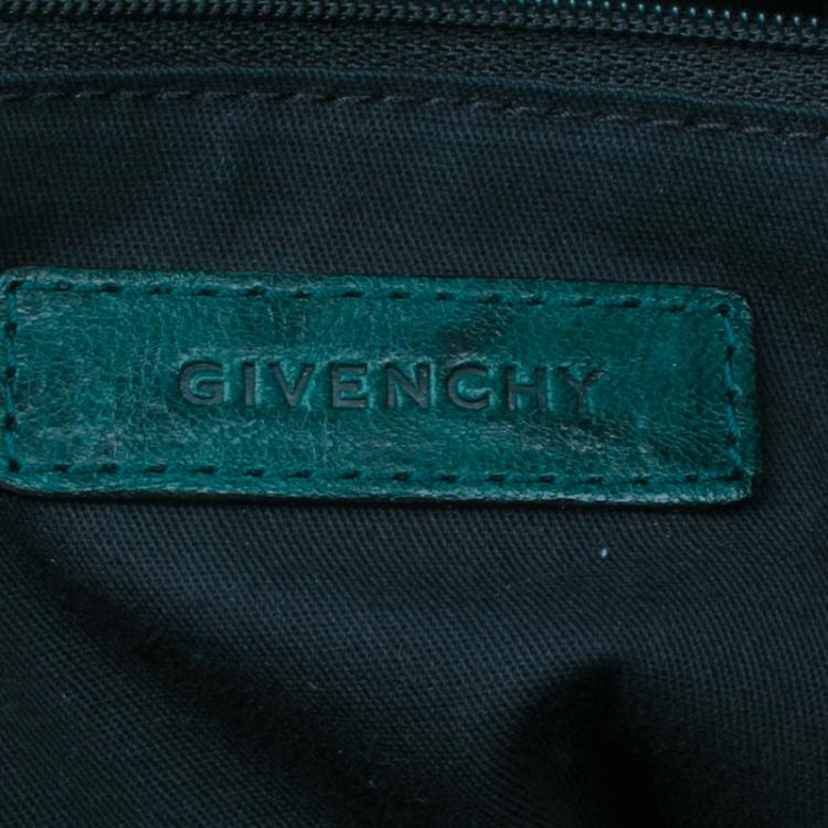 Pre Owned Givenchy Green Textured Leather Small Tinhan Hobo Bag