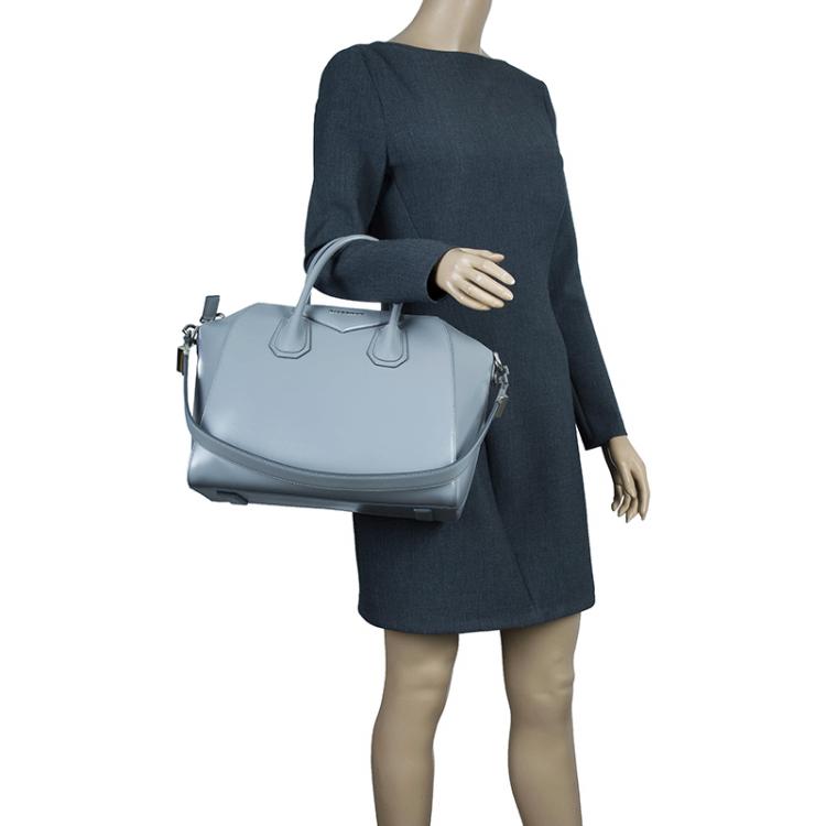 Pre Owned Givenchy Grey Leather Medium Antigona Satchel