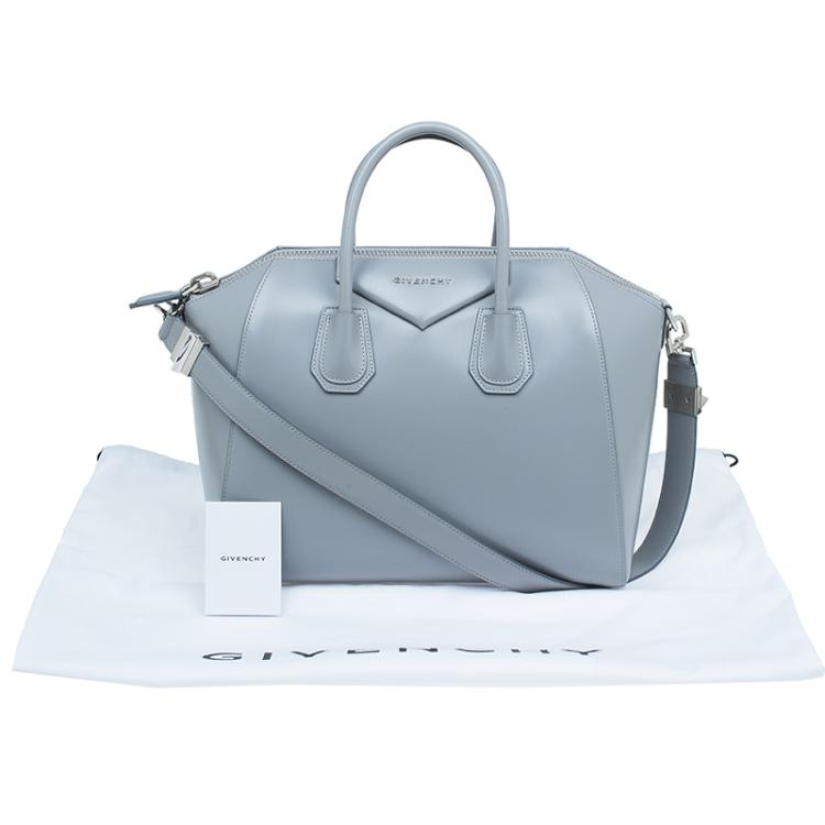 Pre Owned Givenchy Grey Leather Medium Antigona Satchel