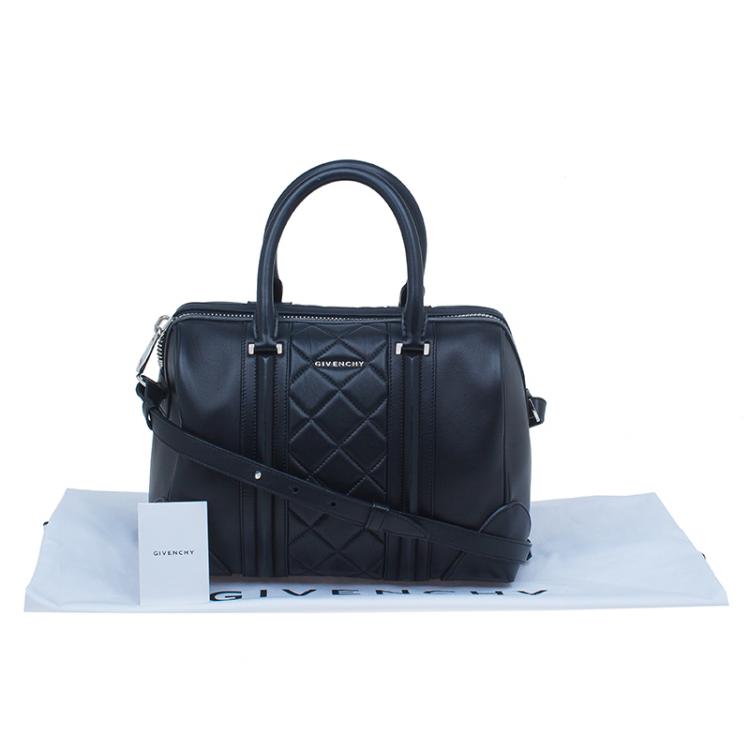 black quilted overnight bag