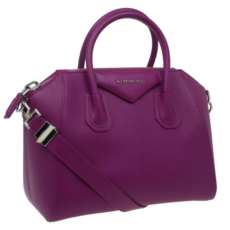 Pre Owned Givenchy Magenta Leather Small Antigona Satchel