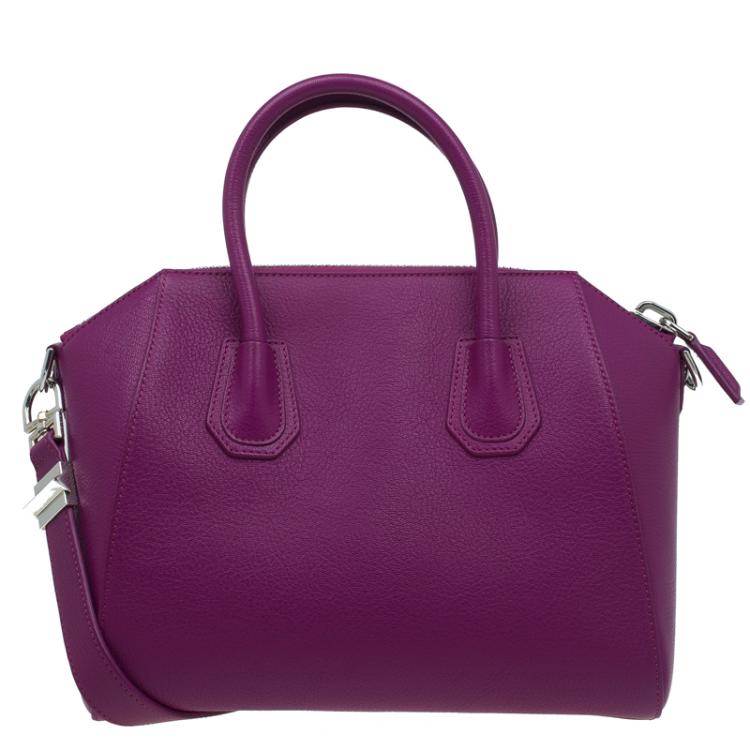 Pre Owned Givenchy Magenta Leather Small Antigona Satchel