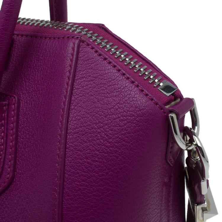 Pre Owned Givenchy Magenta Leather Small Antigona Satchel