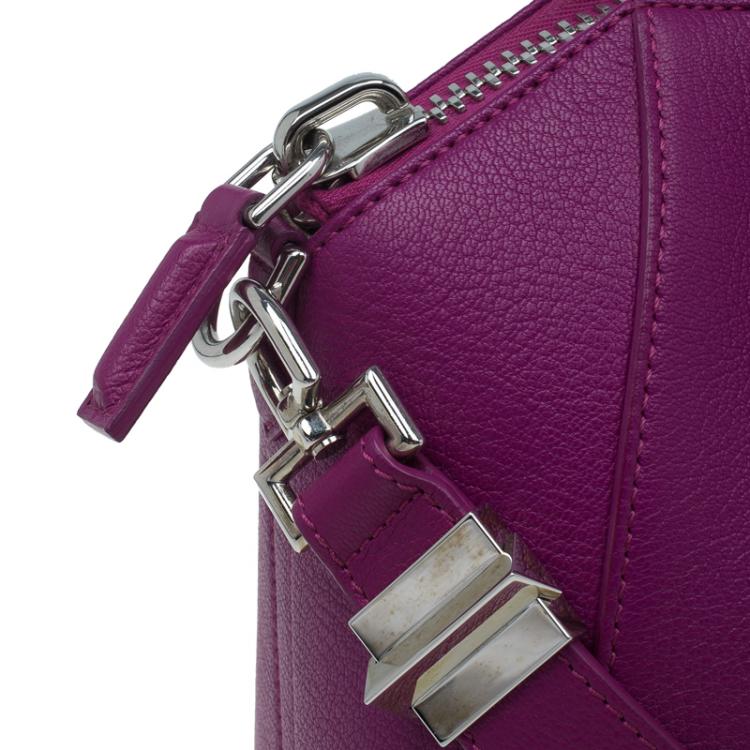 Pre Owned Givenchy Magenta Leather Small Antigona Satchel