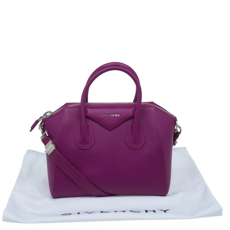 Pre Owned Givenchy Magenta Leather Small Antigona Satchel