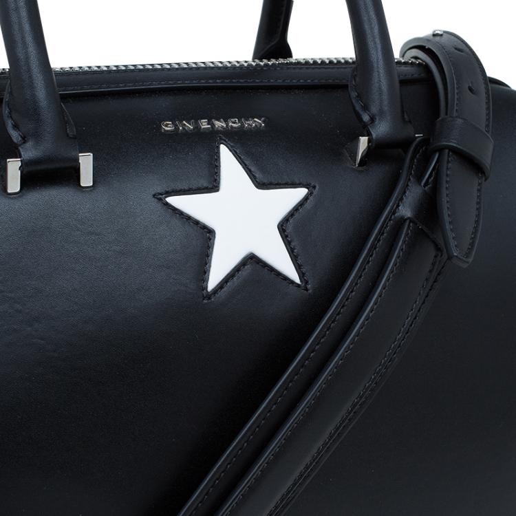 Pre Owned Givenchy Black Leather Medium Lucrezia Star Duffle Bag