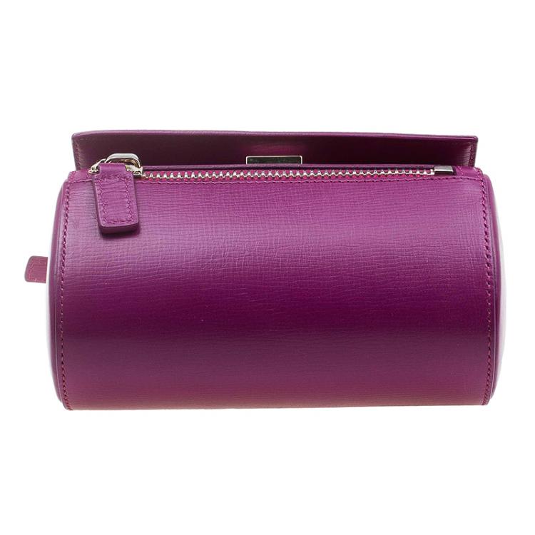 Pre Owned Givenchy Magenta Leather Mini Pandora Box Crossbody Bag