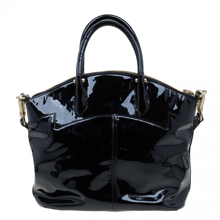 Pre Owned Givenchy Black Patent Leather Top Handle Bag
