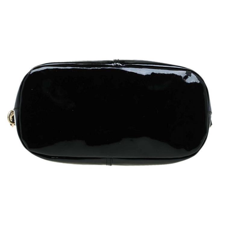 Pre Owned Givenchy Black Patent Leather Top Handle Bag