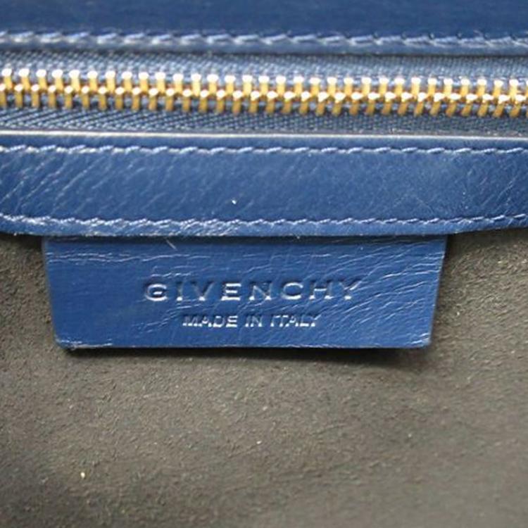 Pre Owned Givenchy Navy Blue Calfskin Pandora Box Crossbody Bag