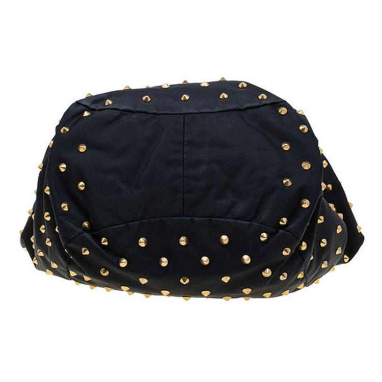 Pre Owned Givenchy Black Nylon Studded New Sacca Hobo