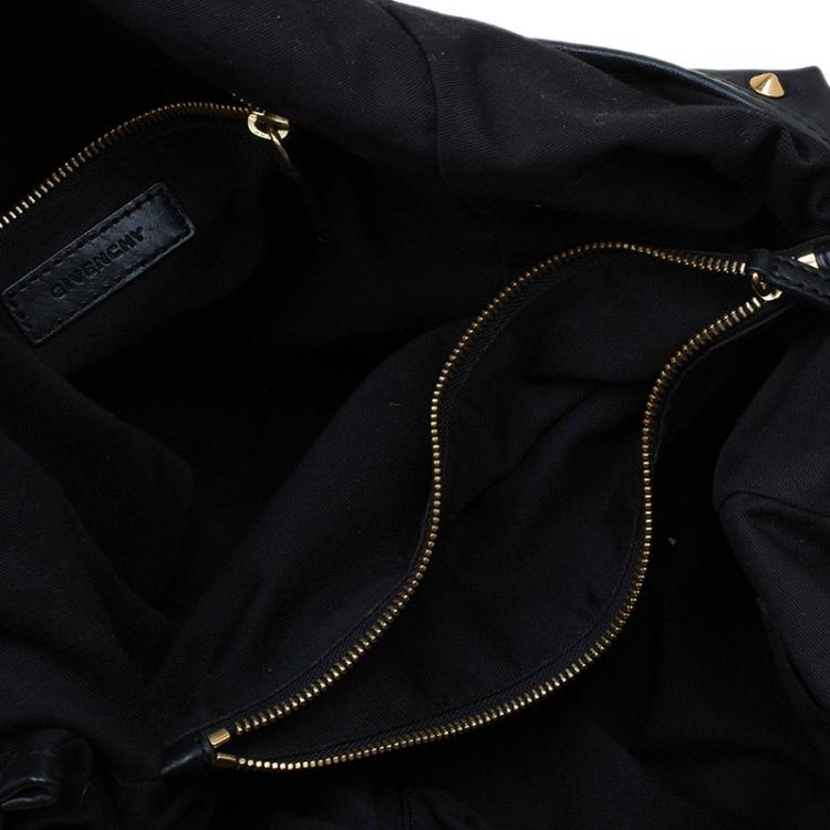 Pre Owned Givenchy Black Nylon Studded New Sacca Hobo
