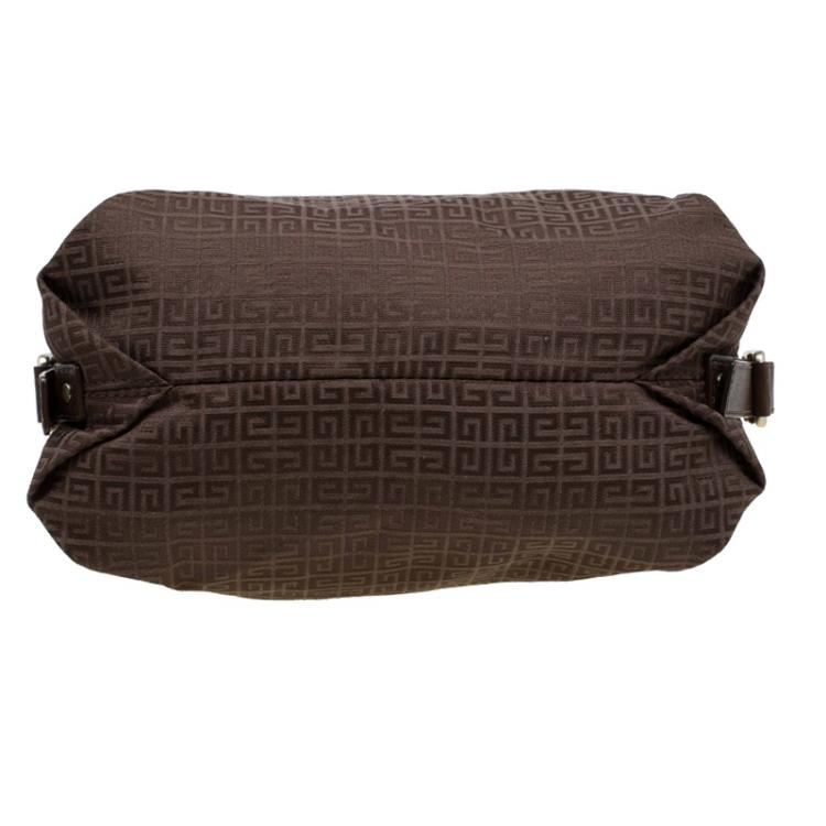 Pre Owned Givenchy Brown Canvas Jacquard Top Handle Bag