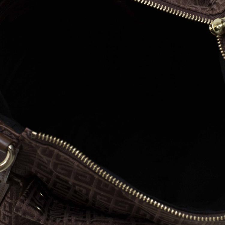 Pre Owned Givenchy Brown Canvas Jacquard Top Handle Bag