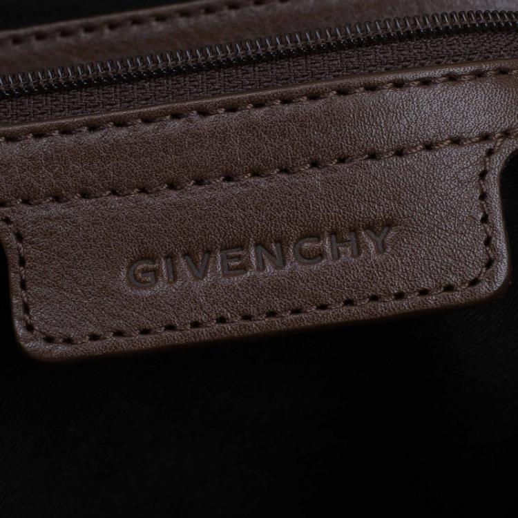 Pre Owned Givenchy Brown Canvas Jacquard Top Handle Bag