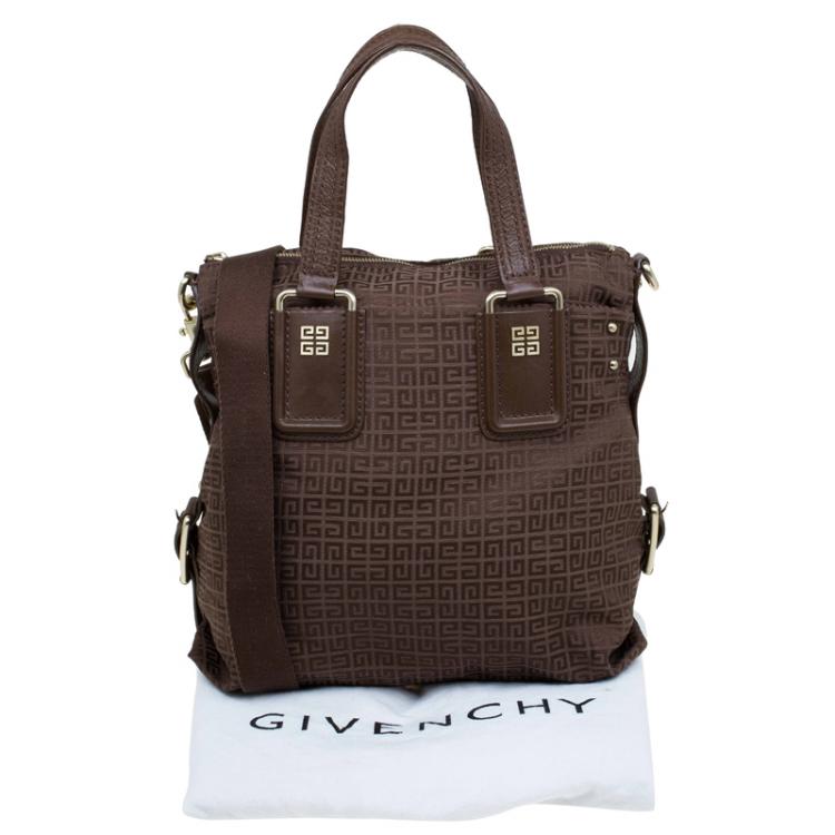 Pre Owned Givenchy Brown Canvas Jacquard Top Handle Bag