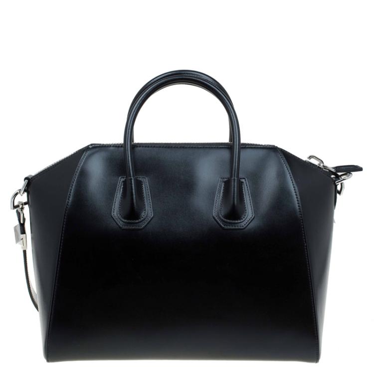 Pre Owned Givenchy Black Leather Medium Antigona Satchel